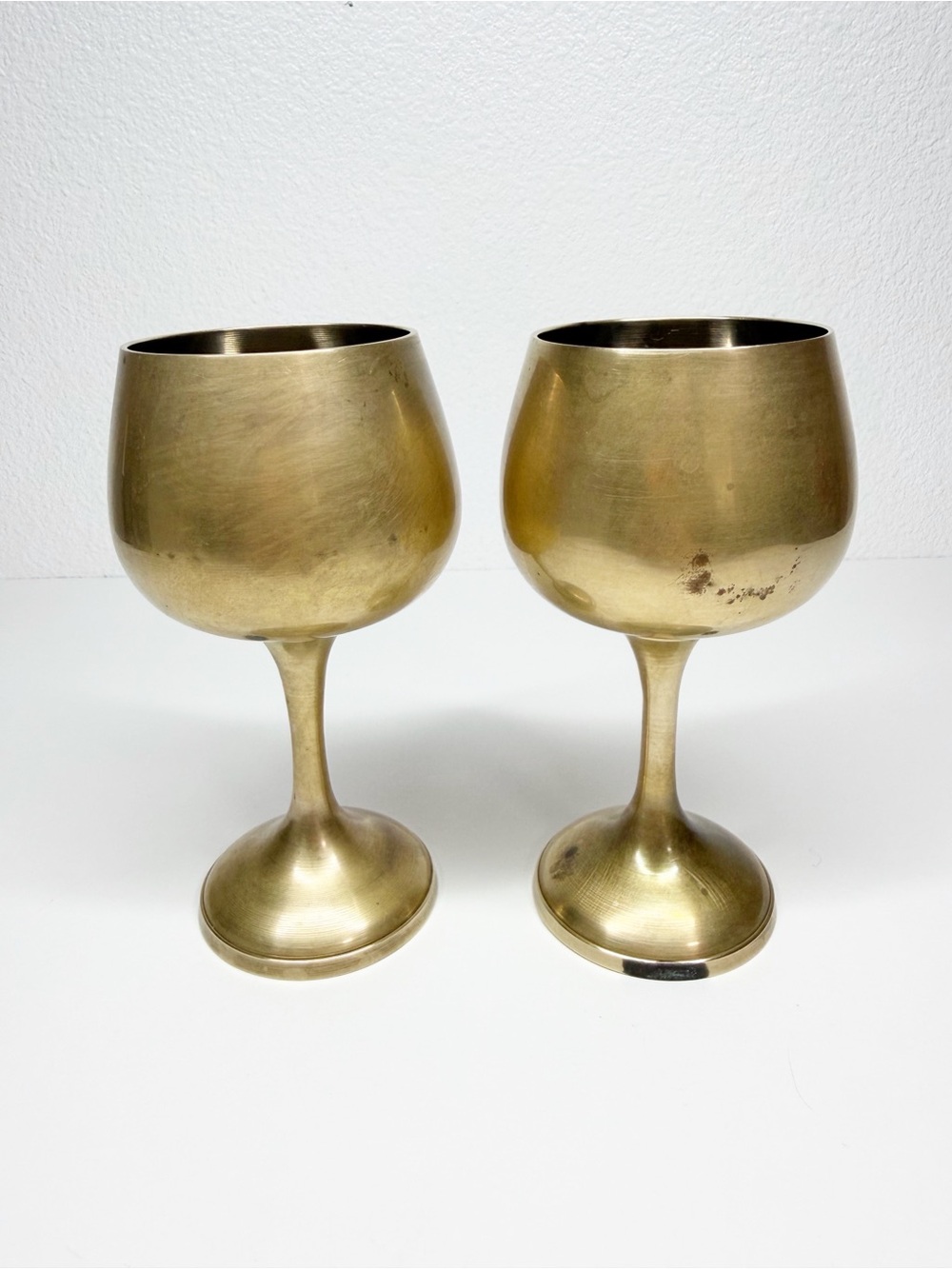 Vintage Brass Goblets 5.5”